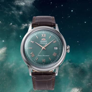 【ORIENT 東方錶】Classic Bambino 復古機械錶 男錶 手錶-40.5mm綠(RA-AC0023E 送禮推薦)