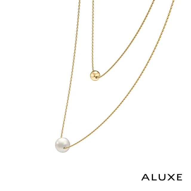 【ALUXE 亞立詩】10K金 AKOYA珍珠 珍珠項鍊 金球 珍愛系列 Be True NN0132(珍愛系列 Be True)