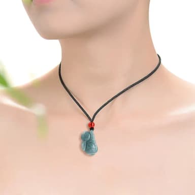 【MoonDy】玉兔項鍊 翡翠 玉石 玉佩 玉墜 兔子項鍊 飾品 吊墜 招財項鍊 開運項鍊 項鍊情侶 女項鍊 禮物