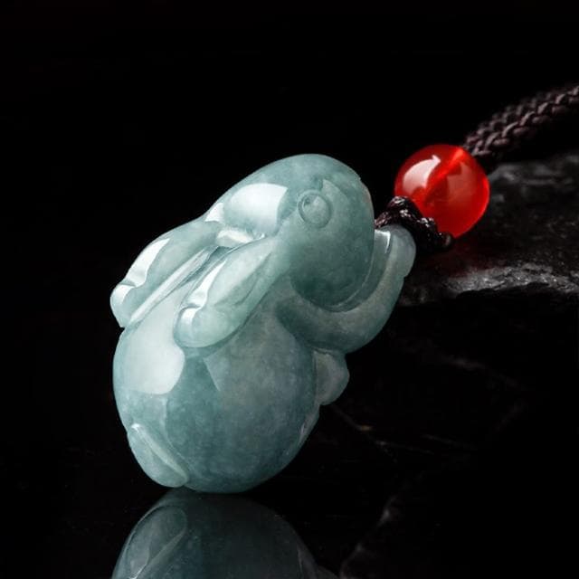 【MoonDy】玉兔項鍊 翡翠 玉石 玉佩 玉墜 兔子項鍊 飾品 吊墜 招財項鍊 開運項鍊 項鍊情侶 女項鍊 禮物