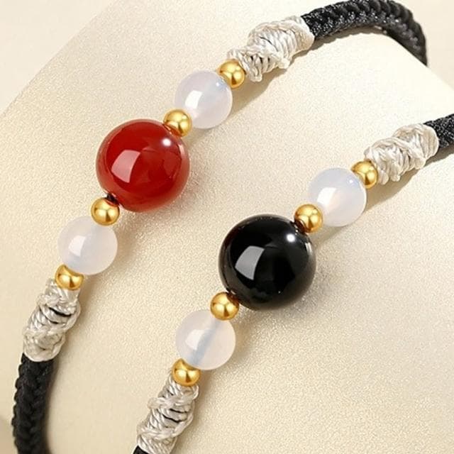 【MoonDy】手鍊串珠 純銀手鍊 情侶手環  閨蜜手鍊 925 紅瑪瑙 黑曜石手鍊 招財手鍊 水晶手鍊 情人節禮物