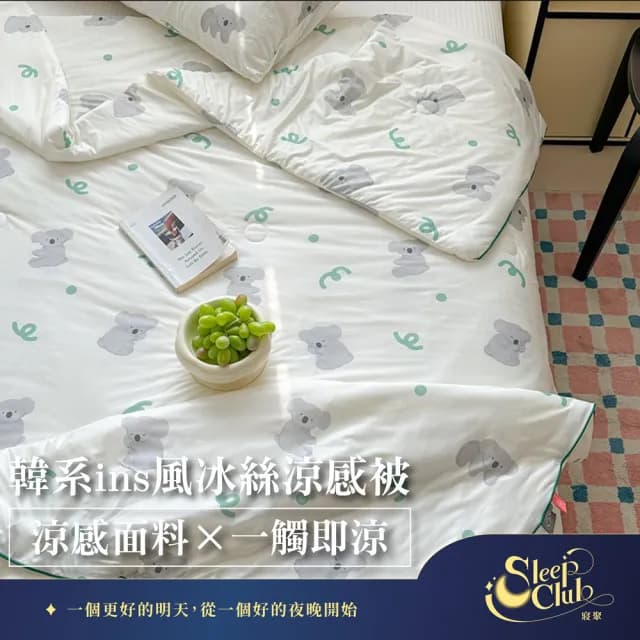 【Sleep Club】買一送一 韓系ins風冰絲涼感被 冰冰被 四季被(涼被 涼感被 夏被 韓國涼被 空調被 雙人被) 涼