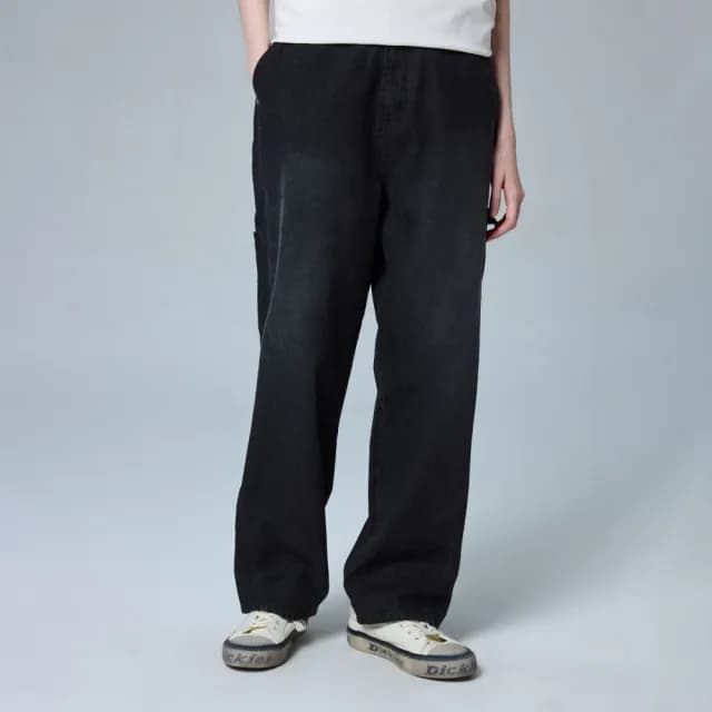 【Dickies】男款黑丹寧純棉多口袋設計直筒伐木休閒長褲｜DK0A88LUG29