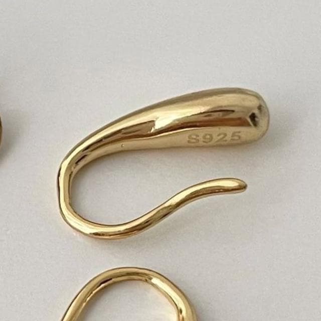 【MoonDy】耳環 925 純銀耳環 耳飾 正韓耳環 金色耳環 韓國飾品 耳勾 個性耳環 水滴耳環 女生禮物