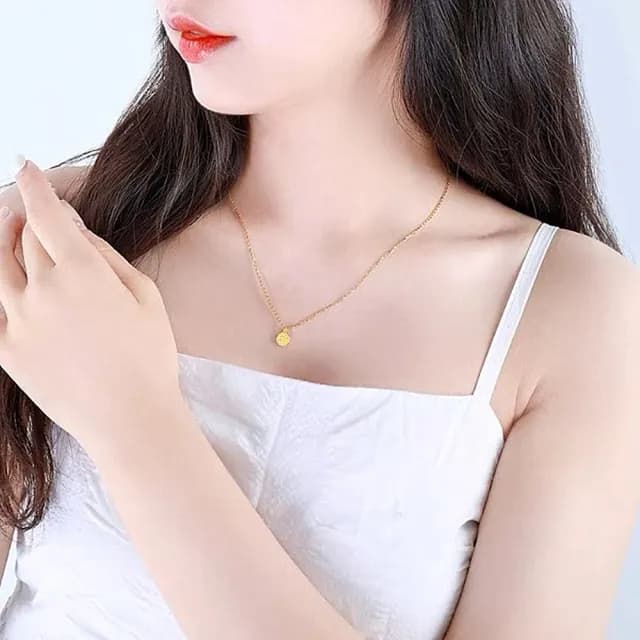 【Penny珮妮】黃金999迷你福牌吊墜項鍊(母親節 送女友 交換禮物 生日禮物 情人節 尾牙 新年 結婚)