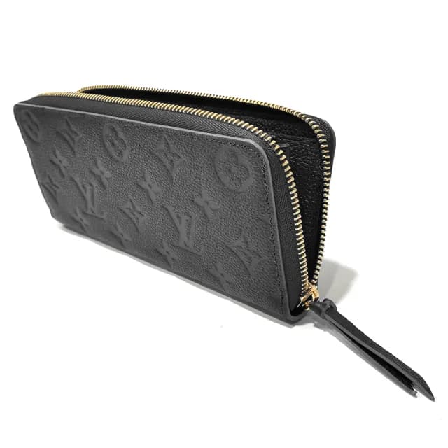 【Louis Vuitton 路易威登】M60171 經典Clemence系列Monogram Empreinte皮革壓紋拉鍊長夾/錢包(黑色)