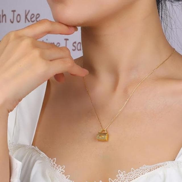【Penny珮妮】黃金999時尚迷你小金包吊墜項鍊(母親節 交換禮物 送女友 生日 情人節 尾牙 新年 結婚)