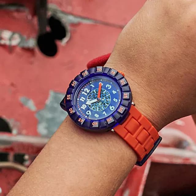 【Flik Flak】兒童手錶 ORANGEBRICK /兒童禮物/安全防水/瑞士製造 FCSP103(36.7mm)