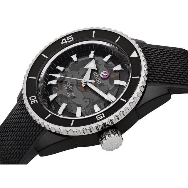 【Rado 雷達表 官方授權】庫克船長高科技陶瓷鏤空機械錶-43mm R03推薦 送禮 禮物 推薦(R32127156)