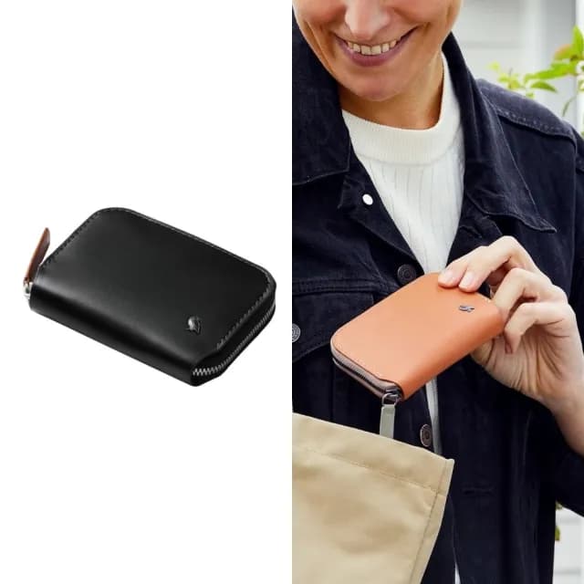 【Bellroy 官方直營】Folio Mini 真皮迷你拉鍊錢包 - RFID防盜(經典黑)