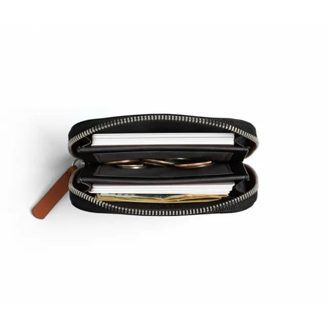 【Bellroy 官方直營】Folio Mini 真皮迷你拉鍊錢包 - RFID防盜(經典黑)