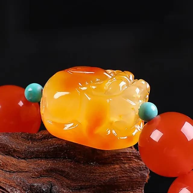 【MoonDy】雙11 手鍊 南紅手鍊 飾品 玉石手鍊 蜜蠟☆貅 手串 單圈手鍊 玉手鍊 圓珠手鍊 貔貅手