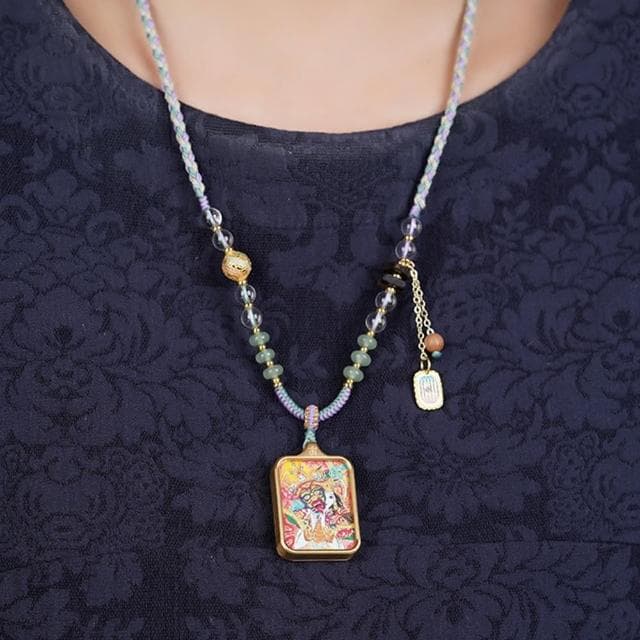 【MoonDy】項鍊 札基拉姆 藏式項鍊 飾品 吊墜 編織項鍊 掛脖飾品 唐卡掛飾 男女通用 新中式 民族風飾品