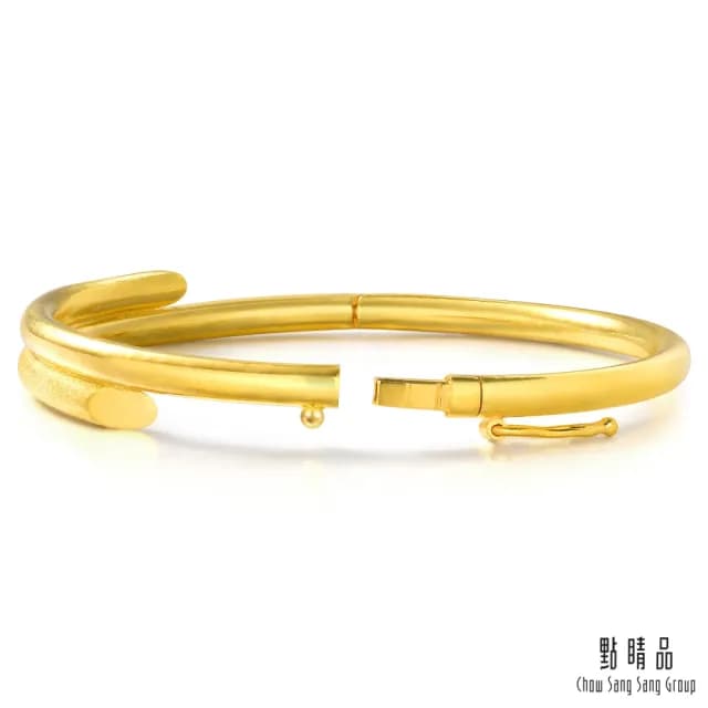 【點睛品】典雅交錯 黃金手環/手鐲_計價黃金(06)