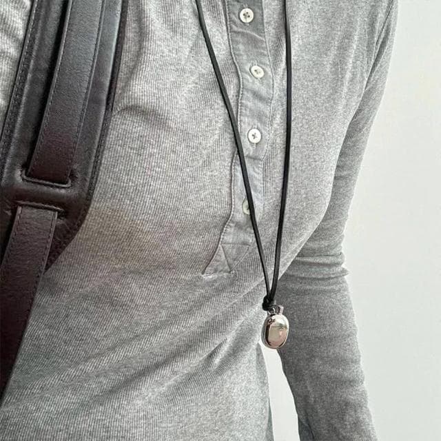 【MoonDy】項鍊 男女同款 吊墜 吊飾 白金項鍊 飾品 歐美項鍊 小酒壺 小圓環 皮繩項鍊 情侶項鍊 禮物 325