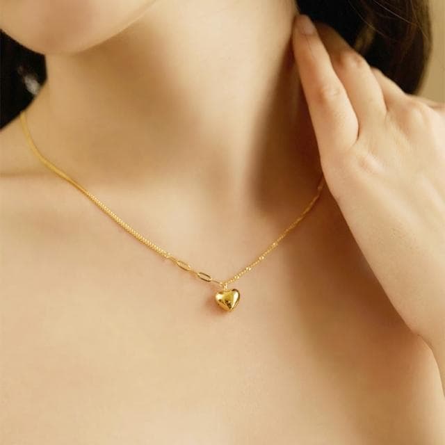 【MoonDy】項鍊 女生項鍊 925 純銀項鍊 18k 金項鍊 簡約ins風 小眾設計 個性項鍊 愛心項鍊 飾品 禮物 338
