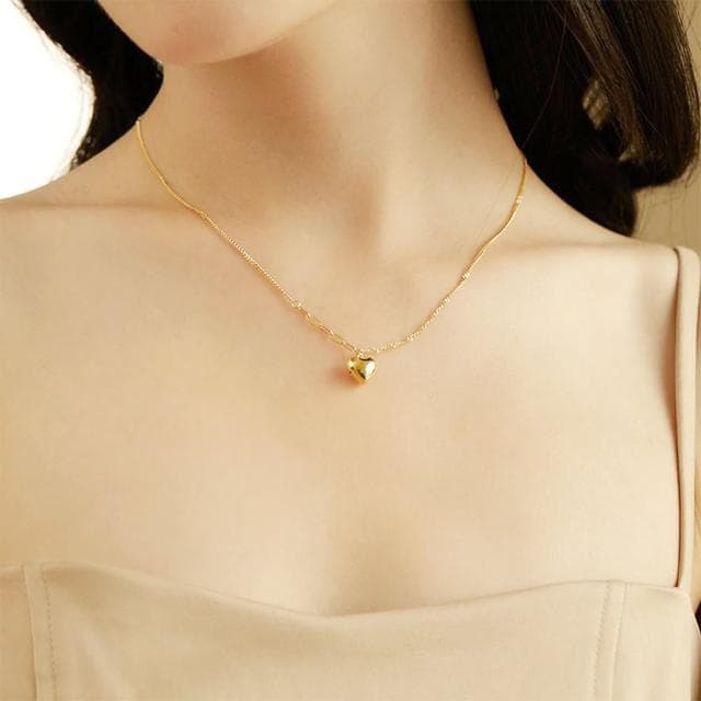 【MoonDy】項鍊 女生項鍊 925 純銀項鍊 18k 金項鍊 簡約ins風 小眾設計 個性項鍊 愛心項鍊 飾品 禮物 338