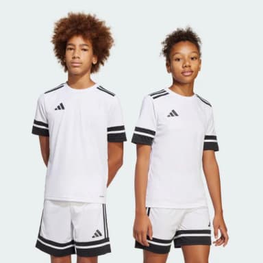 【adidas 愛迪達】SQUADRA 25 短袖球衣 吸濕排汗 童裝 JJ0057