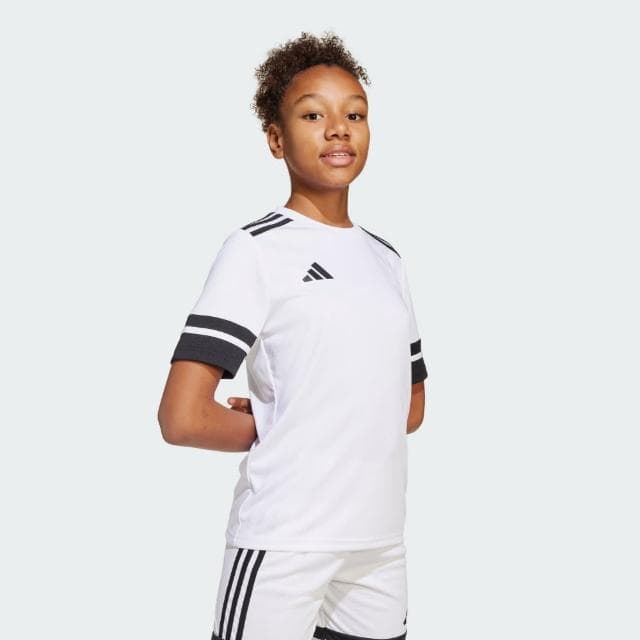 【adidas 愛迪達】SQUADRA 25 短袖球衣 吸濕排汗 童裝 JJ0057