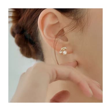 【OB 嚴選】韓國選品鋯石櫻桃珍珠925銀針耳環組三對一組 《XA434》