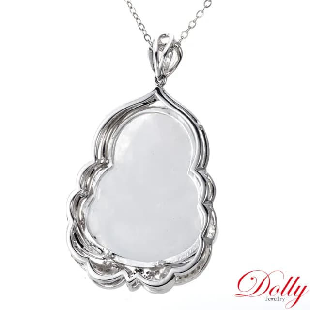 【DOLLY】14K金 緬甸冰種彌勒佛鑽石項鍊-006(現貨 母親節 長輩送禮首選)