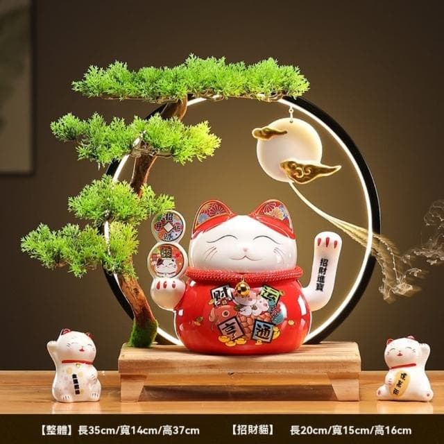 【LEZUN 樂尊】桌面擺件搖手招財貓  發財貓擺件(桌上擺飾/家具裝飾/開業送禮/喬遷禮物)