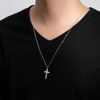 【LEESA】S925純銀\十字架項鍊\飾品\情侶項鍊\禮物\吊墜\情侶對鍊\配飾\抗過敏項鍊\鎖骨鏈\不褪