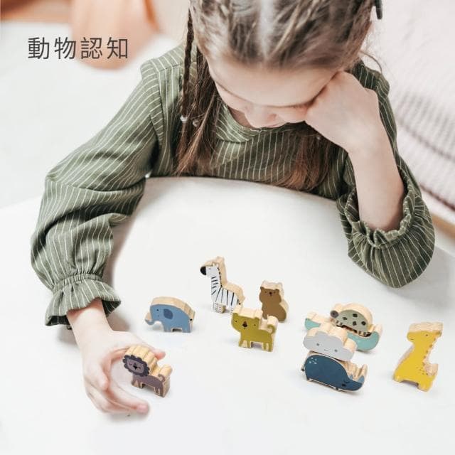 【PUKU 藍色企鵝】平衡動物疊疊積木組(禮盒包裝)
