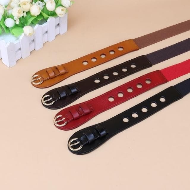 【米蘭精品】現貨+預購 腰封真皮皮帶(鏤空雙針扣牛皮寬版女配件情人節生日聖誕節交換禮物4色74eg23)
