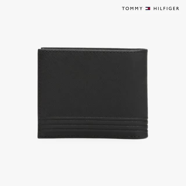 【TOMMY HILFIGER】官方旗艦館 商務迷你卡片對摺式銀包 _黑色