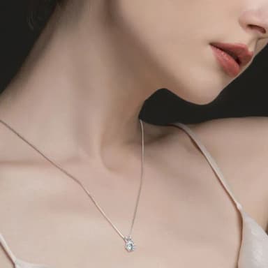 【MoonDy】項鍊 鋯石項鍊 莫桑石項鍊 銀飾 六爪項鍊 飾品 s925純銀 鎖骨鏈 女生項鍊 首飾 一克拉項鍊 禮物