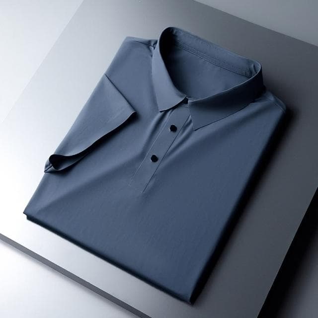 【米蘭精品】現貨出清 不退換 冰絲POLO衫短袖上衣(夏季無痕純色修身男裝父親節禮物8色74ey25)