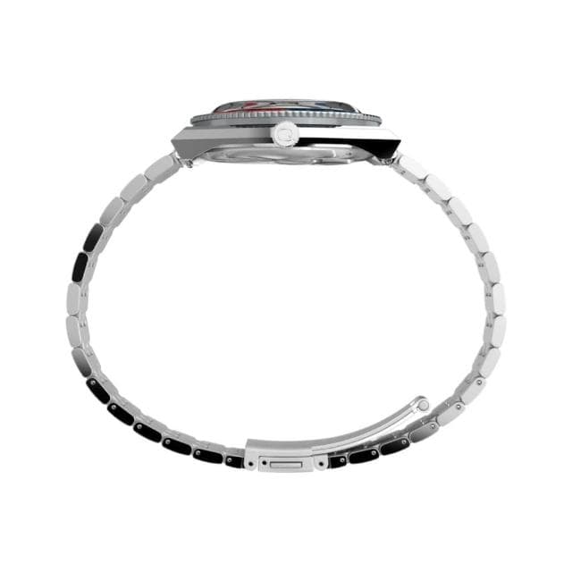 【TIMEX】天美時 x Peanuts 38毫米 史努比 GMT 兩地時區 不鏽鋼錶鍊腕錶 銀 TXTW2W83300