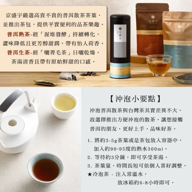 【京盛宇】世界選茶系列 3袋組x12入茶包(煎茶/焙茶/玄米煎茶/普洱茶/紅茶)
