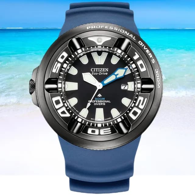 【CITIZEN 星辰】PROMASTER系列 限量 光動能潛水腕錶 禮物 推薦(BJ8055-04E)