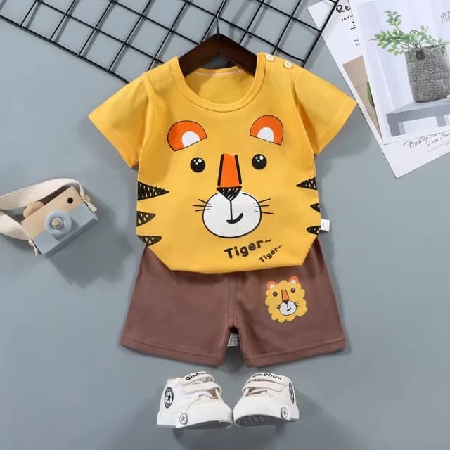 【Baby 童衣】兩件組-兒童套裝 短袖套裝 居家服睡衣 短袖上衣短褲 89000(童裝 童褲)
