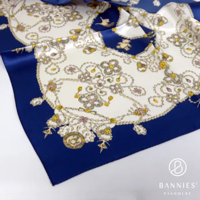 【BANNIES】頂級法式蠶絲巾｜巴洛克珠寶(親膚 蠶絲 領巾 絲巾)