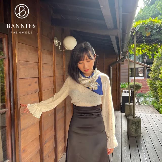 【BANNIES】頂級法式蠶絲巾｜巴洛克珠寶(親膚 蠶絲 領巾 絲巾)