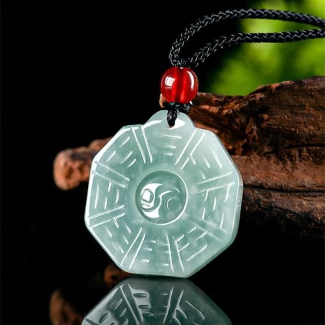 【Penny珮妮】A貨翡翠藍水太極八卦扣吊墜項鍊(母親節 兒童節 情人節 生日 交換禮物 送女友 尾牙 新年 結婚)