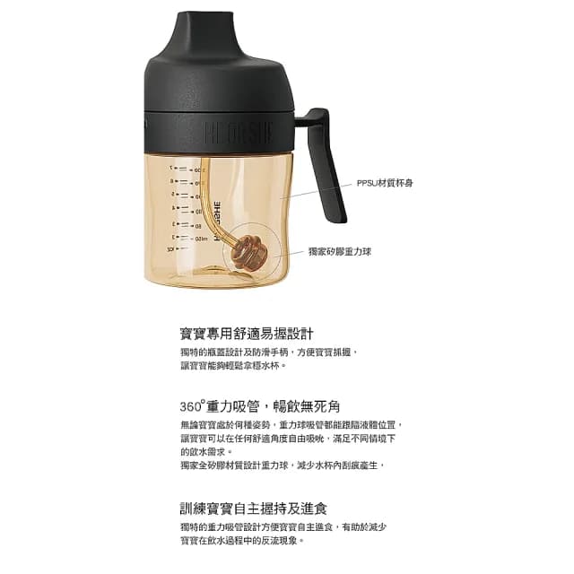 【Yep2 芽比兔】HEORSHE牙齒護理吸管學習水杯(300ML)