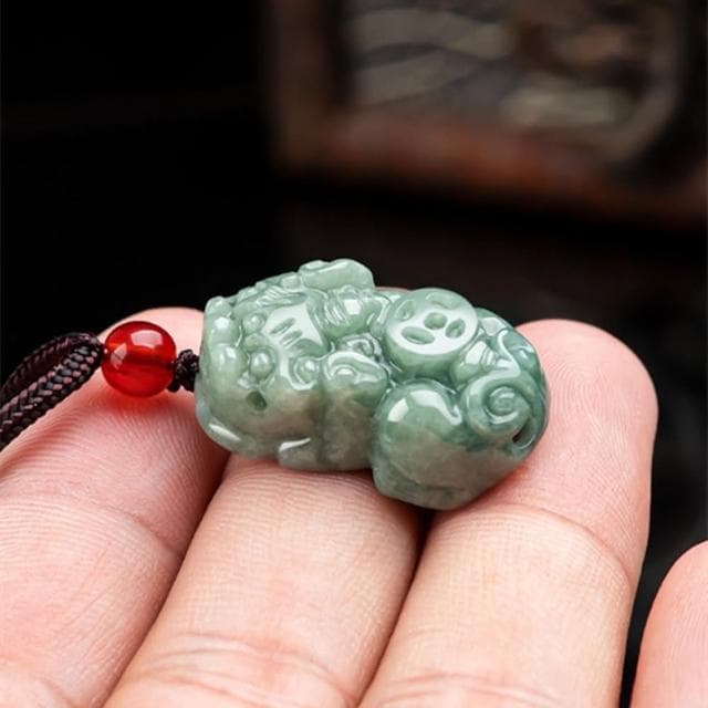 【Penny珮妮】A貨翡翠小貔貅吊墜項鍊(母親節 父親節 生日禮物 交換禮物 送女友 尾牙 新年 結婚)
