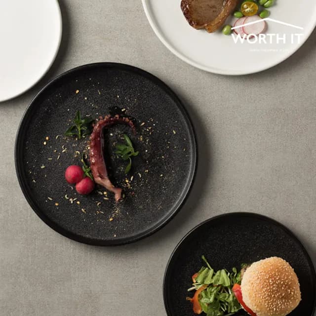 【渥思】經典磨砂陶瓷盤-9.5吋(餐盤.菜盤.餐具.盤子.西餐牛排盤.甜點盤)