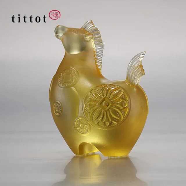 【tittot 琉園】馬上有錢_十二生肖年年有錢系列  擺飾(琉璃/藝術品/贈禮/生日送禮/生肖/馬擺飾)