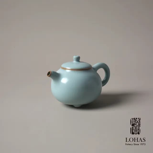 【LohasPottery 陸寶】汝窯三足壺茶組(汝窯藏器 陶瓷茶具組 茶器 精緻禮盒)
