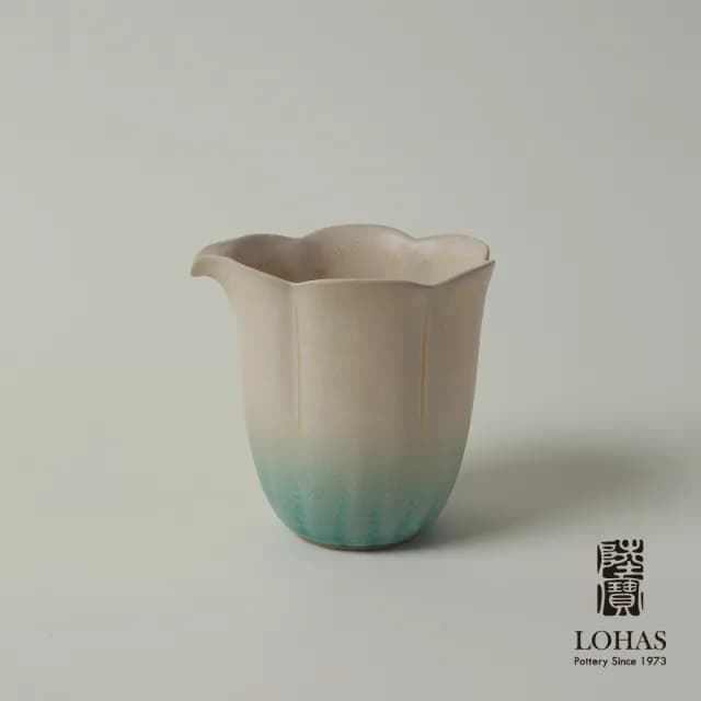 【LohasPottery 陸寶】清荷雅境茶組-碧荷白(窯變釉 一壺一海六杯 茶具組 陶瓷茶器)