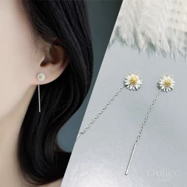 【Golicc】耳線 小清新雛菊 耳飾(618 七夕 情人節 生日 飾品 耳釘 耳飾 耳墜 禮物)