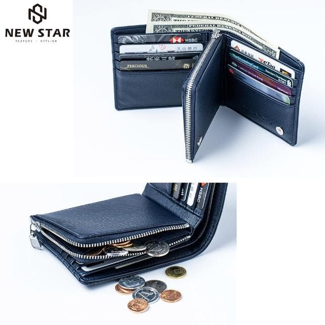 【NEW STAR】質感輕量防盜刷友善皮革短夾 零錢 男 女 男皮夾 現貨 CA166(情人節 禮物)