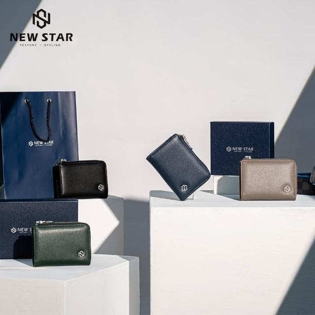 【NEW STAR】母親節禮物 卡片零錢包 微光守藏RFID防盜拉鍊錢包 超纖皮革 女 男皮夾 現貨 CA177(情人節 禮物