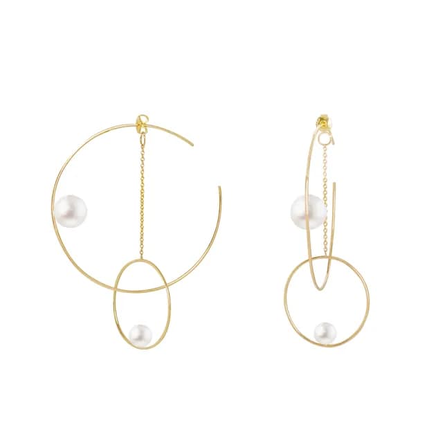 【Olivia Yao Jewellery】派對首選 不撞款 鏤空設計 跳躍珍珠耳環