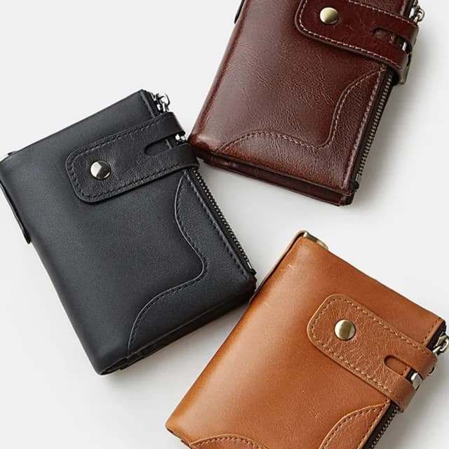 【LEEHER】雙11 多卡位錢包/拉鍊錢包/復古錢包/男短夾/零錢包/錢包/短夾/防盜刷錢包/